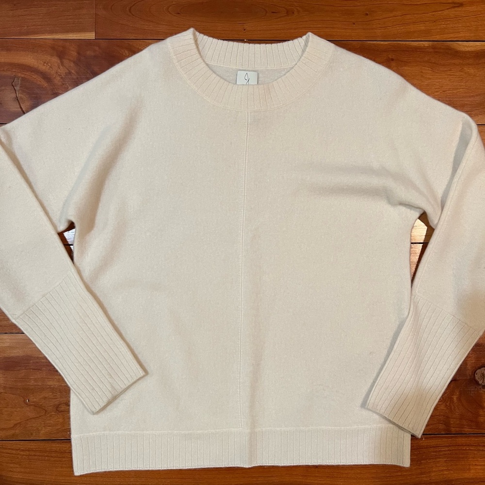 Joie 100% Cashmere Cream Scoop Neck Sweater